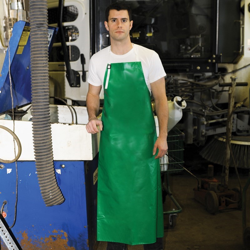 Picture of a worker wearing chemical resistant Tingley clothing